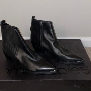 MARC FISHER LTD Taline Leather Western Metal-Toe Chelsea Booties
Ankle Boots